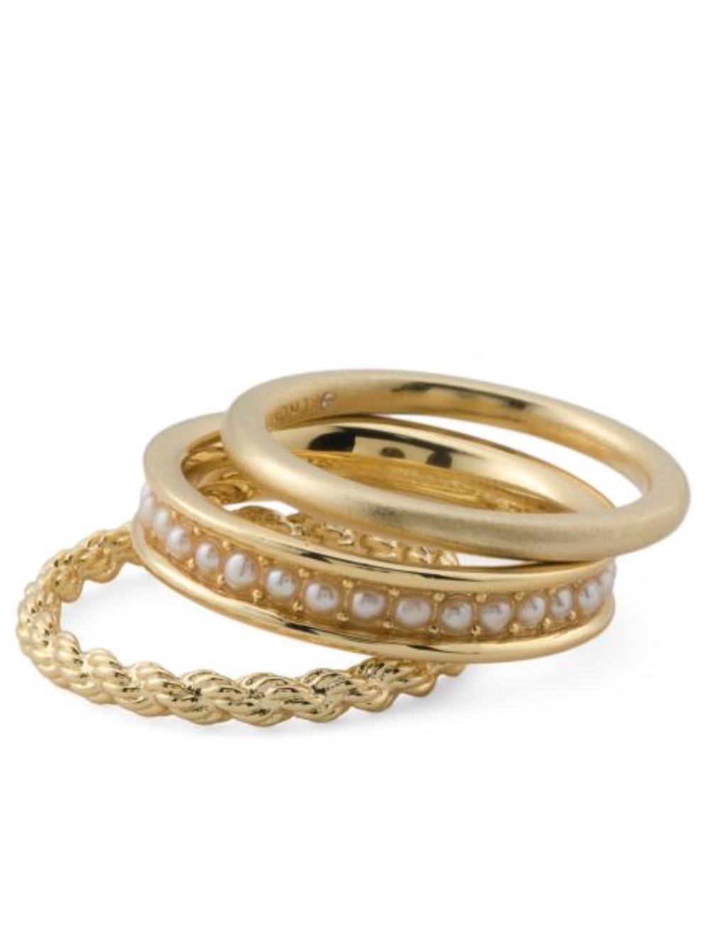 Kendra Scott Arya Gold Ring Set In White Pearl 9 New